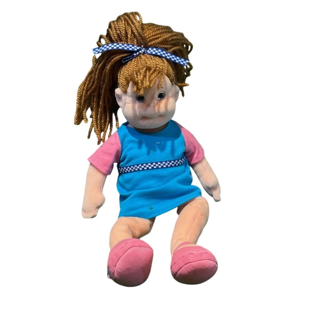 Ty Beanie Bopper Bubbly Betty Plush Doll Blue Pink Dress Yarn Hair 12 Inch Toy